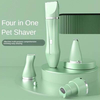 Aparat de ras pentru animale de companie, aparat de tuns electric cu impingere pentru indepartarea parului de caini si pisici, set electric de ras cu patru intr-un picior, instrument pentru tuns si frumusete