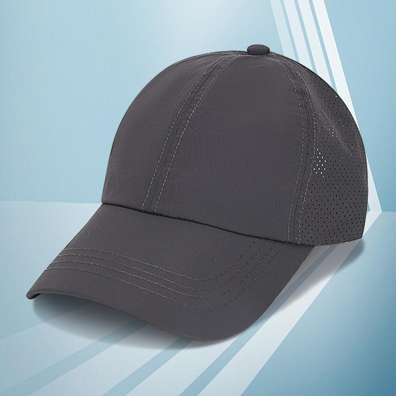 

Quick-drying sun hat women s breathable mesh baseball cap fashion outdoor sports cross ponytail hat One size темно-сірий