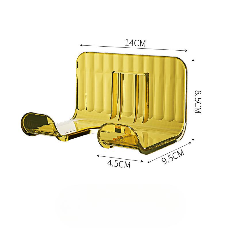 

Стелаж для зберігання фена Тримач для фена без перфорації Настінний стелаж для зберігання повітроводів у ванній кімнаті 14*8.5*9.5cm жовтий