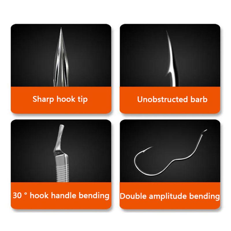 High Carbon Steel Fishing Hook Sharp Barbled Automatic Flip 12Pcs/Pack Fishhook For Carp Fishing Accessories