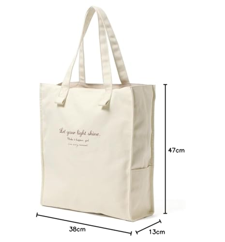 [JOKnet] Mail-order Tote Bag for Fans, Oshikatsu, with Loops, Multi-Storage, Wide Gusset, Large Capacity, Storage Pockets, Ivory, Size F