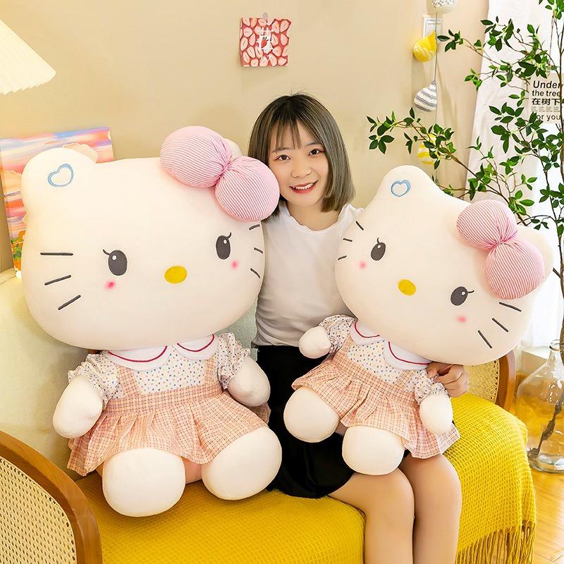 Hellokitty Plush Cat Doll Pink Student Kt Toy