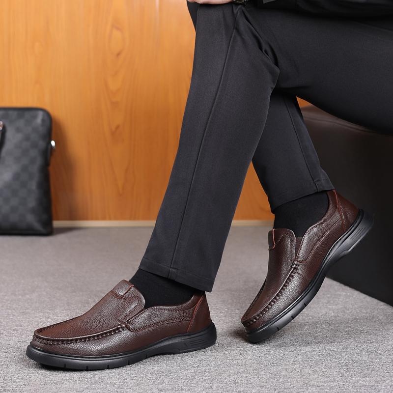 Fashion Men's Leather Loafers Comfortable Slip-On Men's Driving Shoes Men Casual Penny Moccasins Lightweight Business Male Dress Shoes