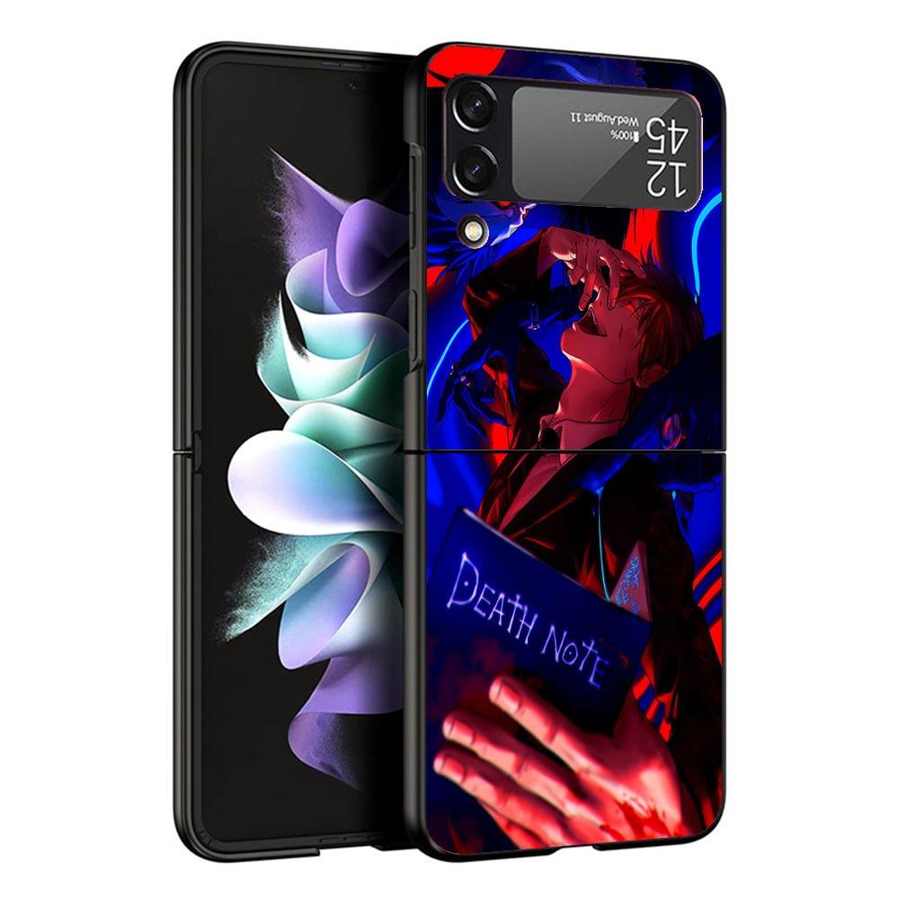 N-Note D-Death Yagami Light Black Phone Case For Samsung ZFlip7 ZFlip6 ZFlip5 ZFlip4 ZFlip3 5G Hard Protective Galaxy Z Flip 3 4