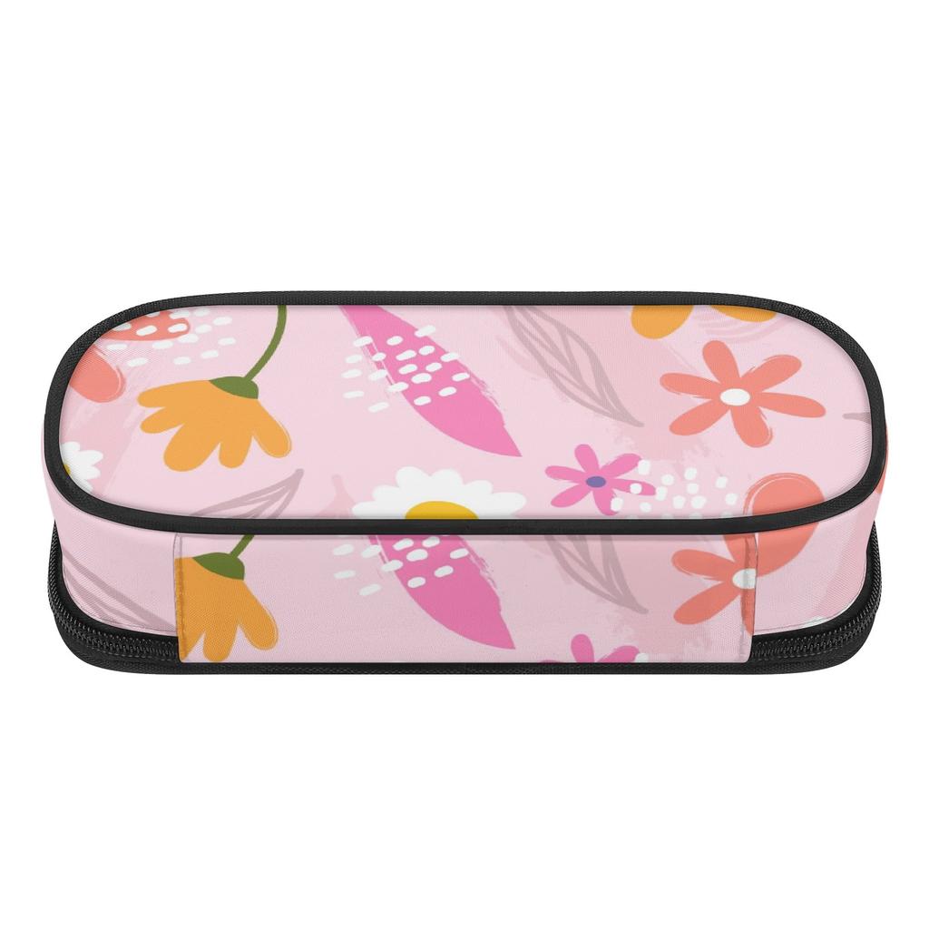 Pencil Bag Easy Open Zipper Spacious Storage 300D Polyester with Mesh Pocket Removable Divider and Pen Slots for Daily School Use