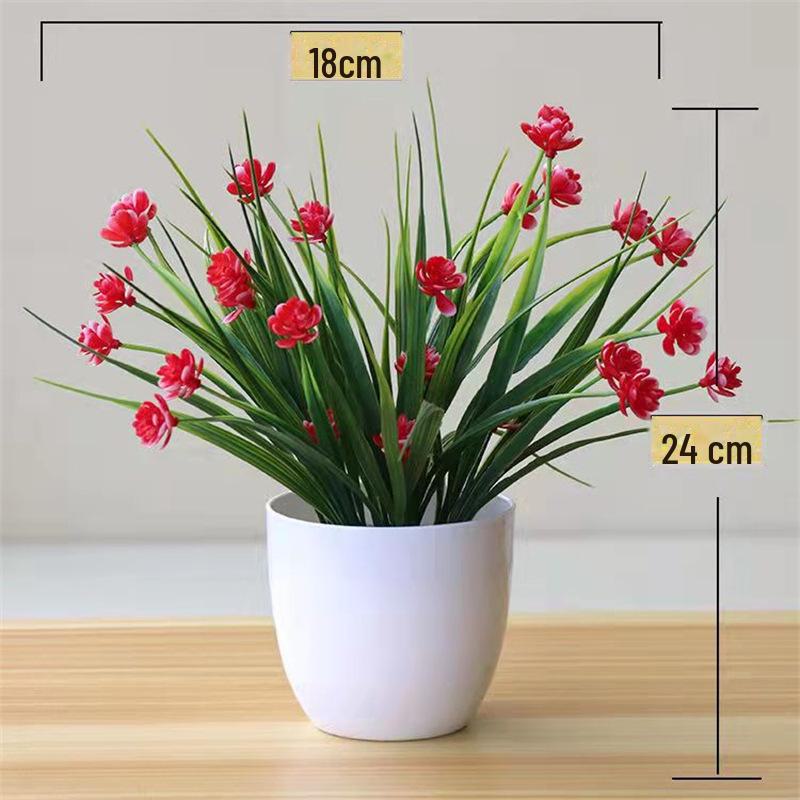 Decorative Small Artificial Potted Flowers Set for Home and Living Room Decor