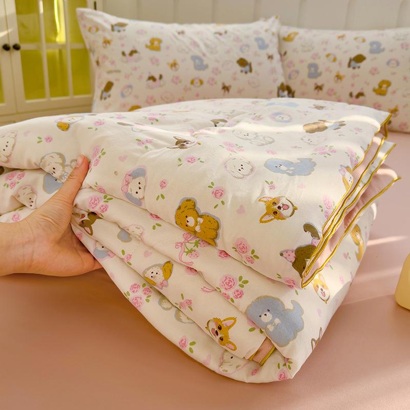 Summer Quilt Comforter Printed Thin Quilt for Home Decor Soft Cotton Breathable Air Conditioner Quilts Home Decor Soft Cotton Quilts