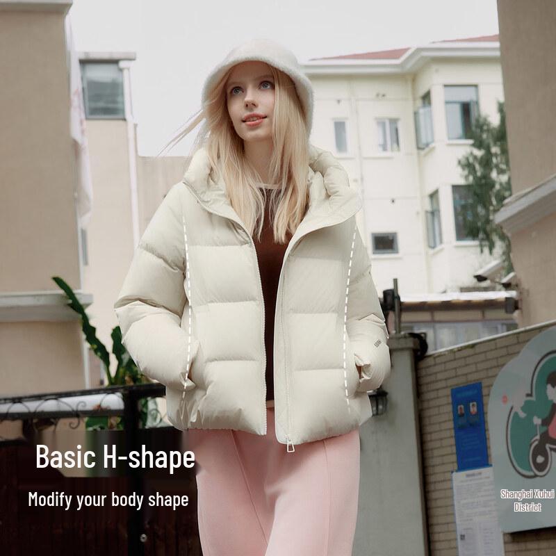 Tanboer Women's Short Hooded 90% Duck Down Jacket