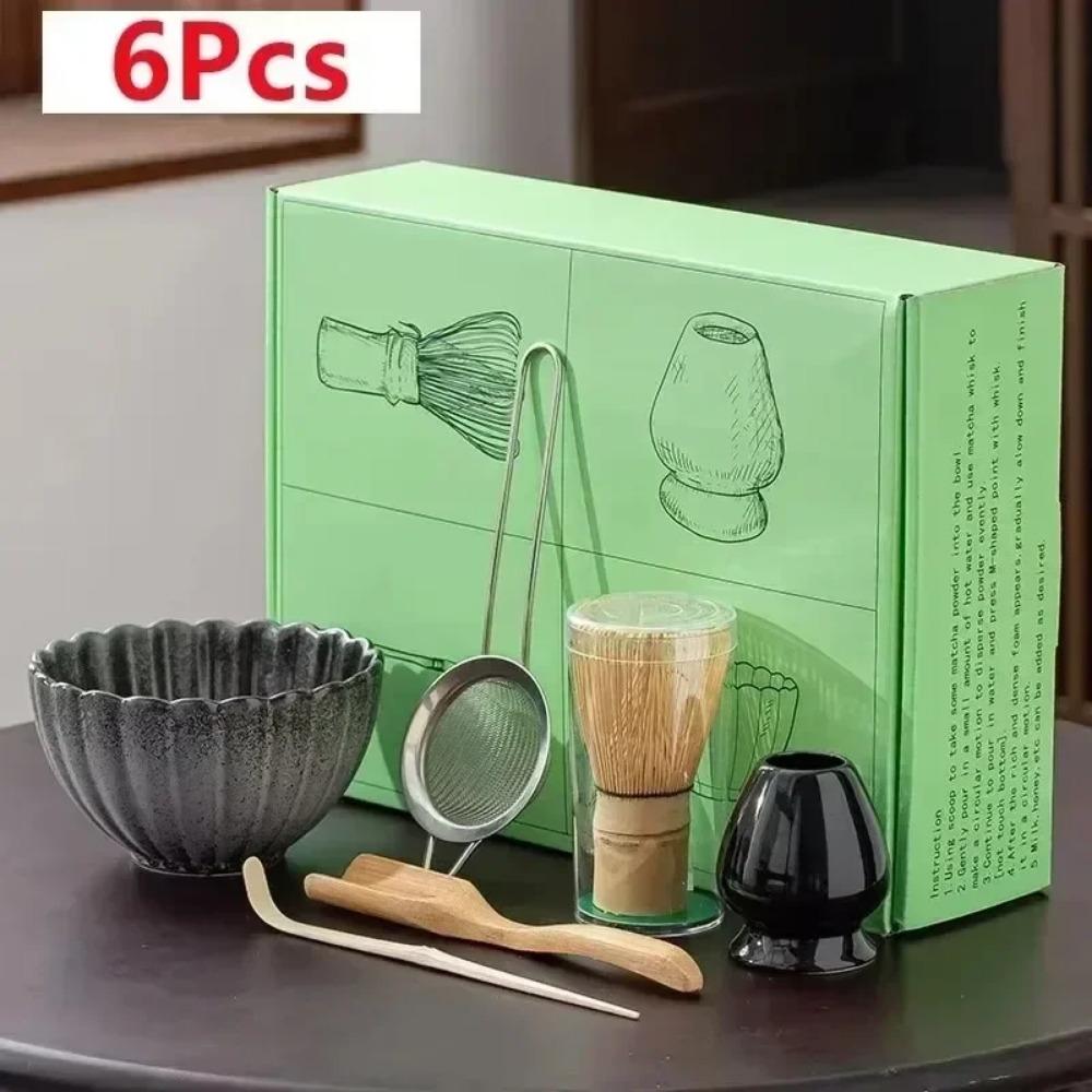 4Pcs 7 Pcs/set Japanese Matcha Blender Set Bamboo Whisk Matcha Brush Teaspoon Kiln Tea Set Beverage Shop Tea-Making Tools