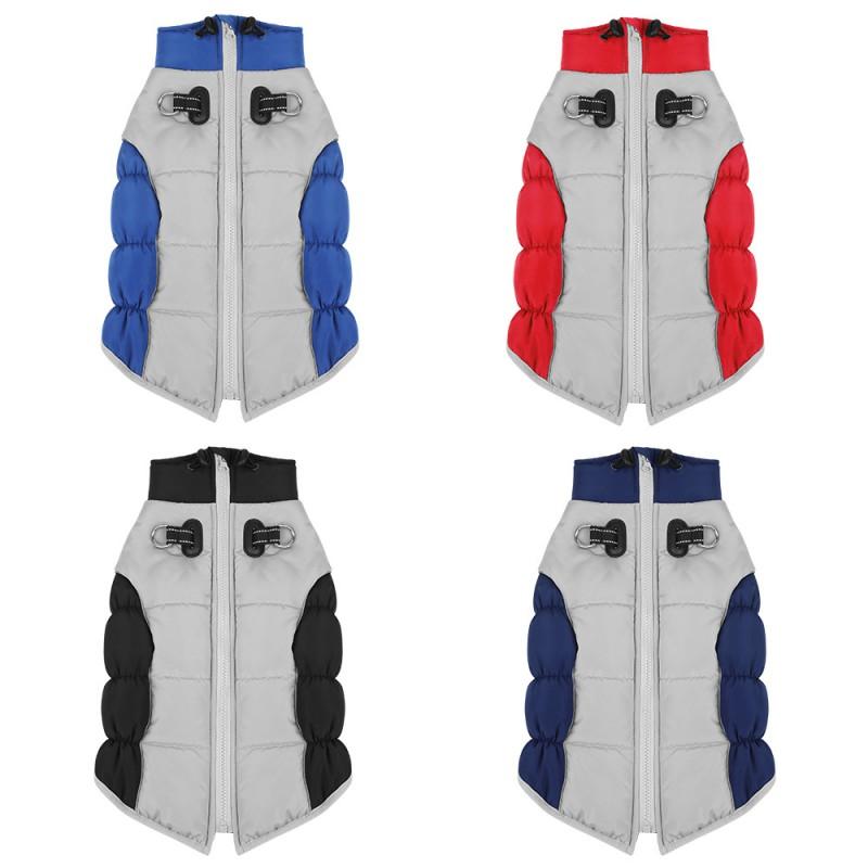 Thick Winter Dog Vest Large Breeds - Waterproof Warm Cotton Puffer Coat With Leash Attachment Golden Retriever Lab