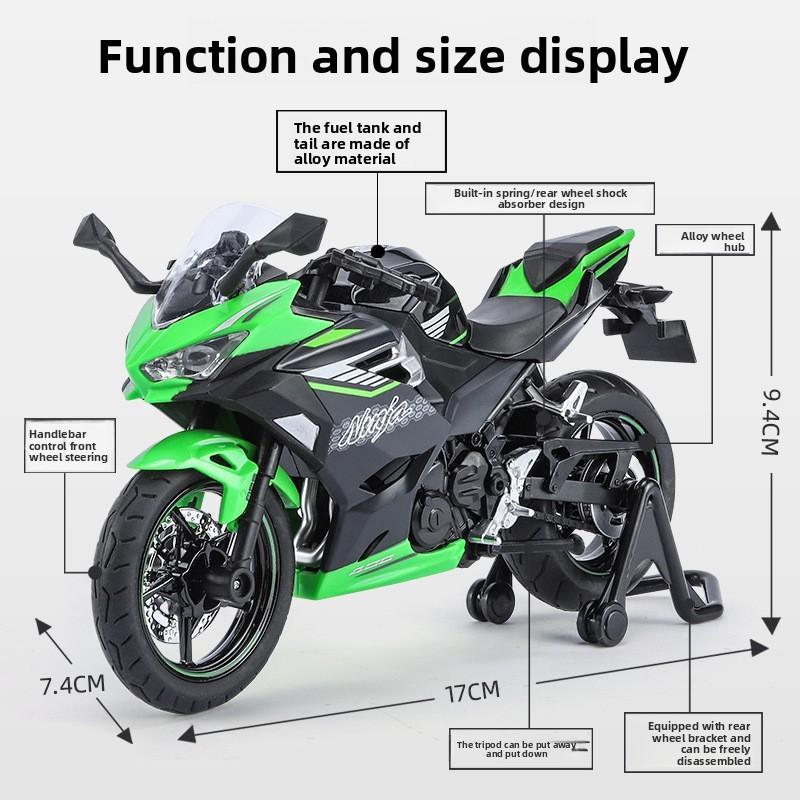 Ninja Simulation Kawasaki Motorcycle Model Toy With Sound And Light Functions