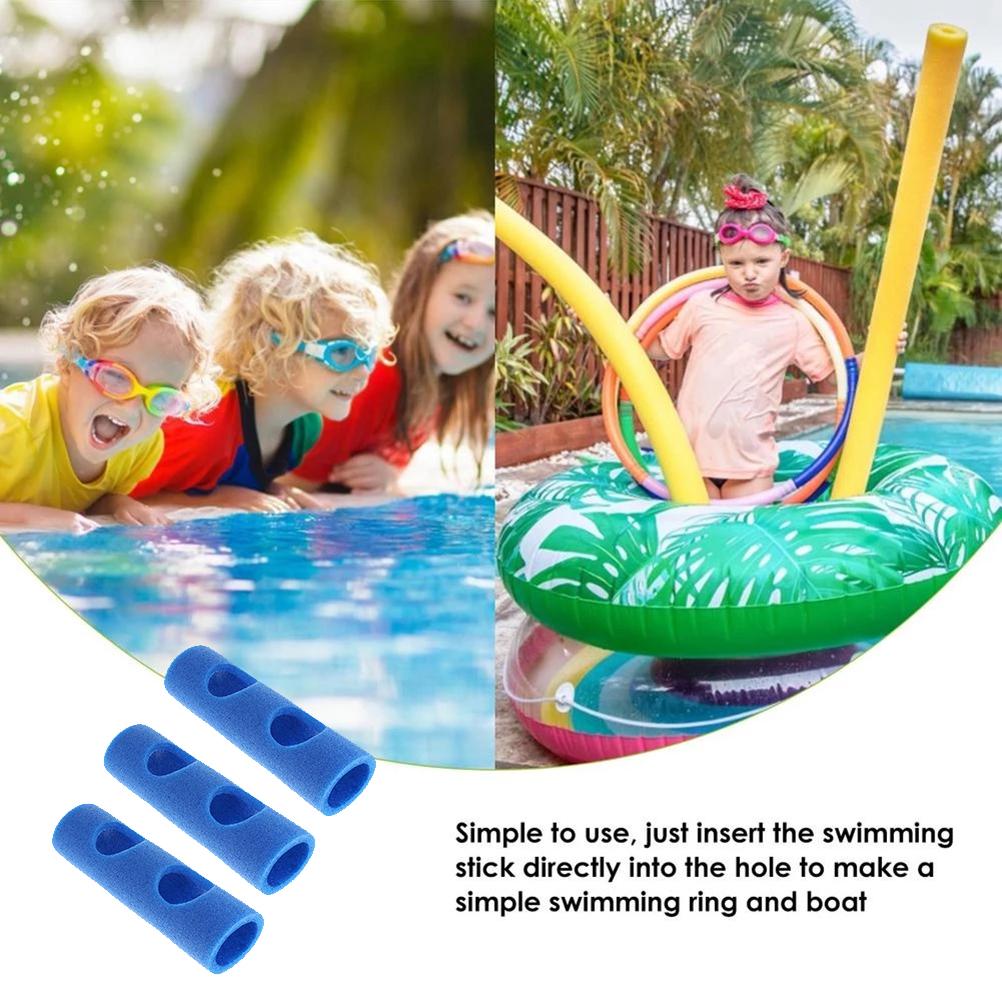 3 Pezzi Connettore Bastone Galleggiante EPE 2 Fori Incrociati Connettore Noodles da Piscina Bastone Galleggiante in Schiuma