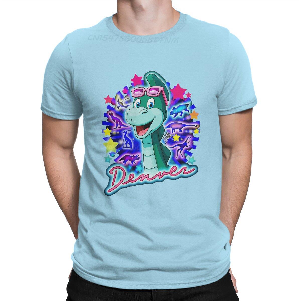 

Men T-Shirts Neon Amazing Tee Shirt Men T Shirts Denver the Last Dinosaur Jeremy Cartoons T-shirts Summer Tops Kawaii Clothes 4XL