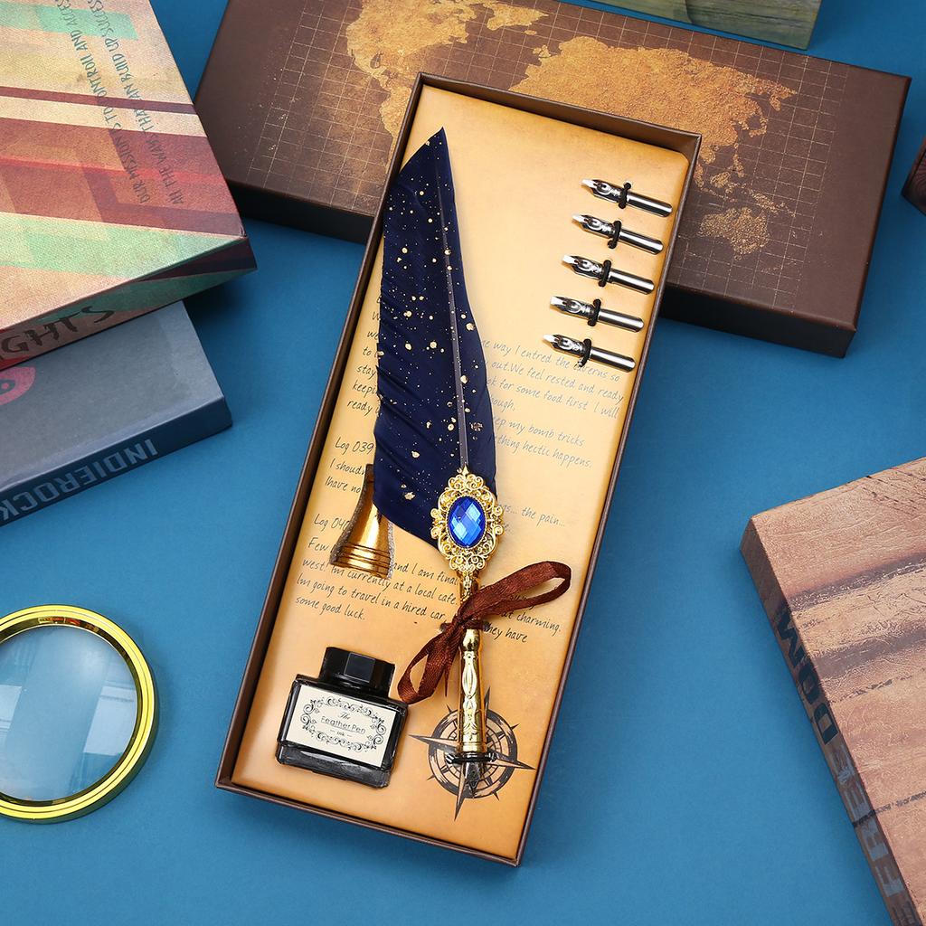 Magic Gem Quill Retro Dipping Pen Set Men'S And Women'S Birthday Gifts Graduation Gifts