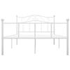 Cadre de lit - Maison Exclusive - Métal blanc - 160x200 cm - Tête de lit incluse - 2 places
