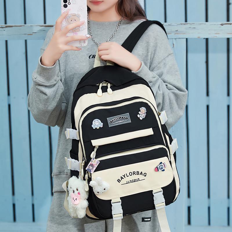 2024 Large Capacity Casual College Style Backpack for Girls - Fashionable Travel and School Bag for Junior High Students