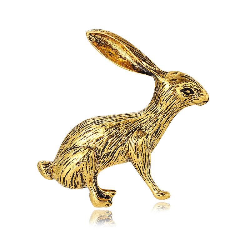 Retro Brooch Baroque Angel Rabbit Lion Arowana Car Electroplating Medieval Jewelry Clothing