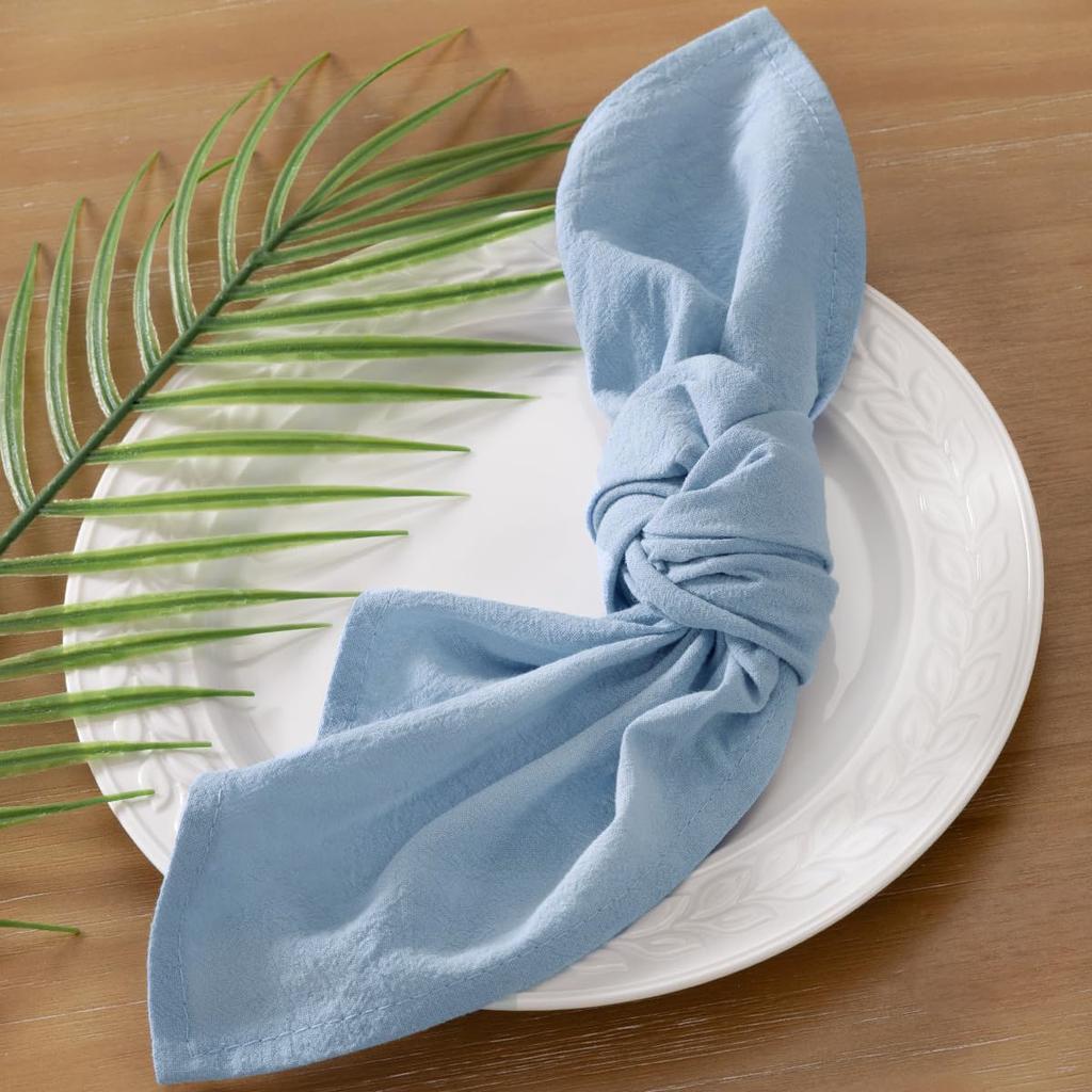 6pcs Cotton Cloth Napkins Summer Dinner Table Napkins Cloth Washable 16"×16"For Wedding Baby Bridal Shower Birthday Garden Party