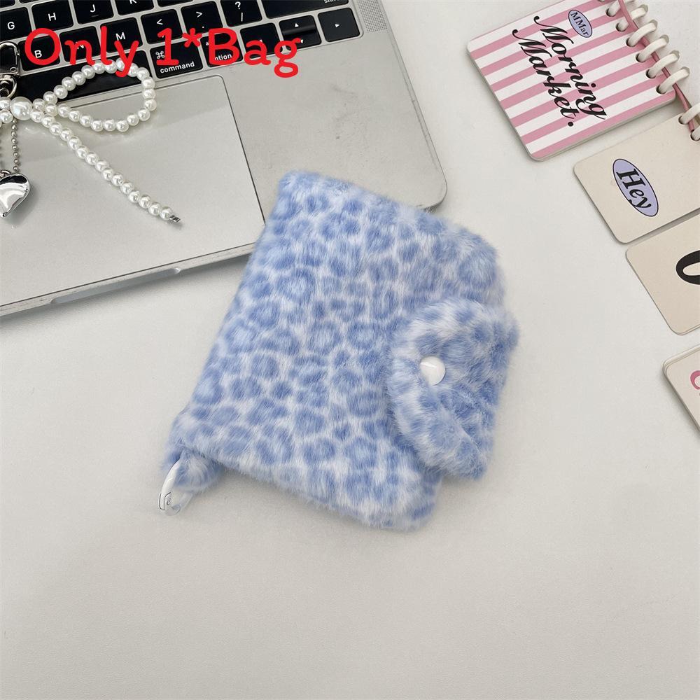 Plush Leopard Print Coin Wallet With Large Capacity For Home Use And Storage