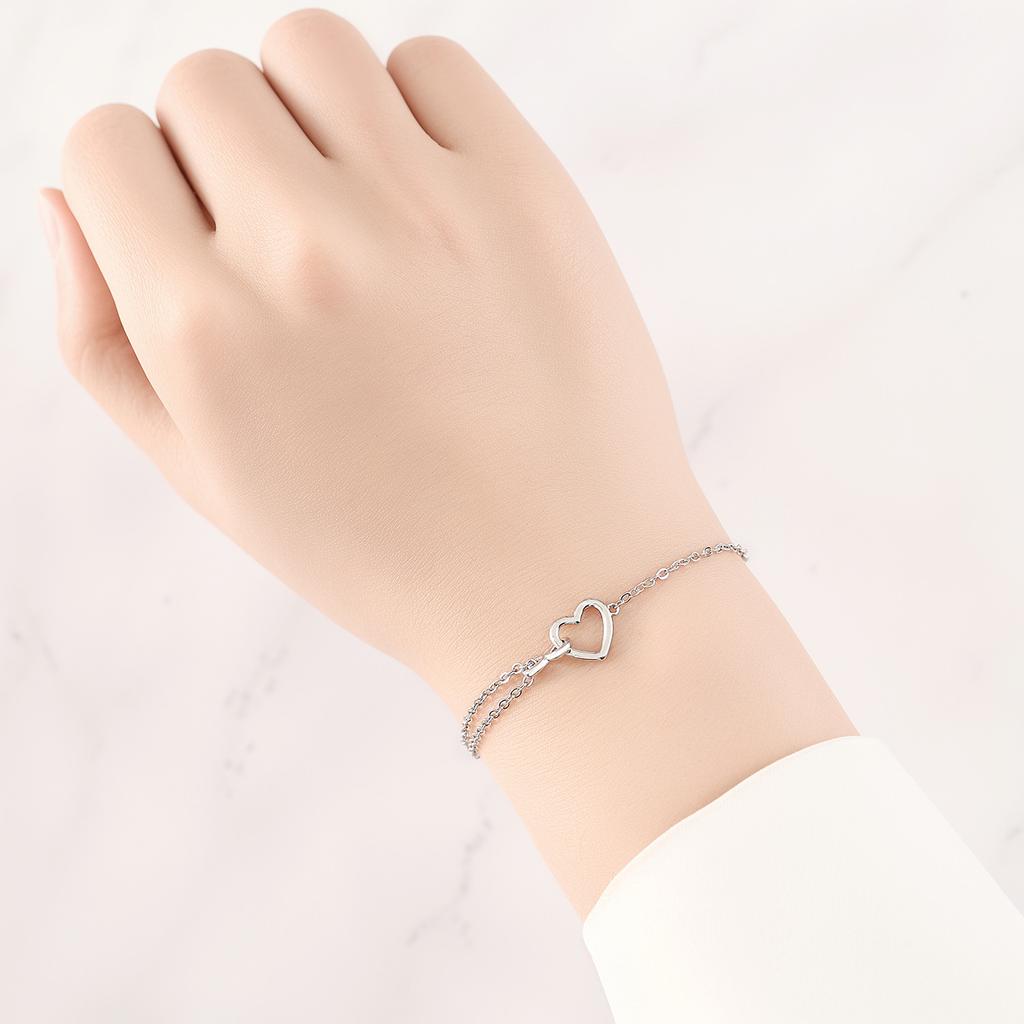 Orstarry S925 Silver Bracelet Chain Lucky Hand Rose Infinite Love Bow Bracelet Chain Charms Jewelry Gift For Women
