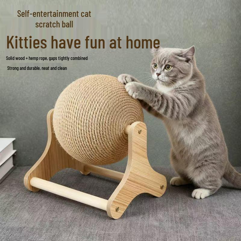 Durable Vertical Sisal Cat Scratch Ball & Tree Paw Board