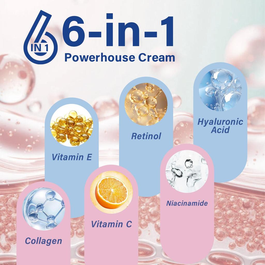 6-IN-1 Face Cream-Soften & Smooth-Firms & Delicates-Moisture Last 24 Hours-Suitable For All Skin Types, 50g