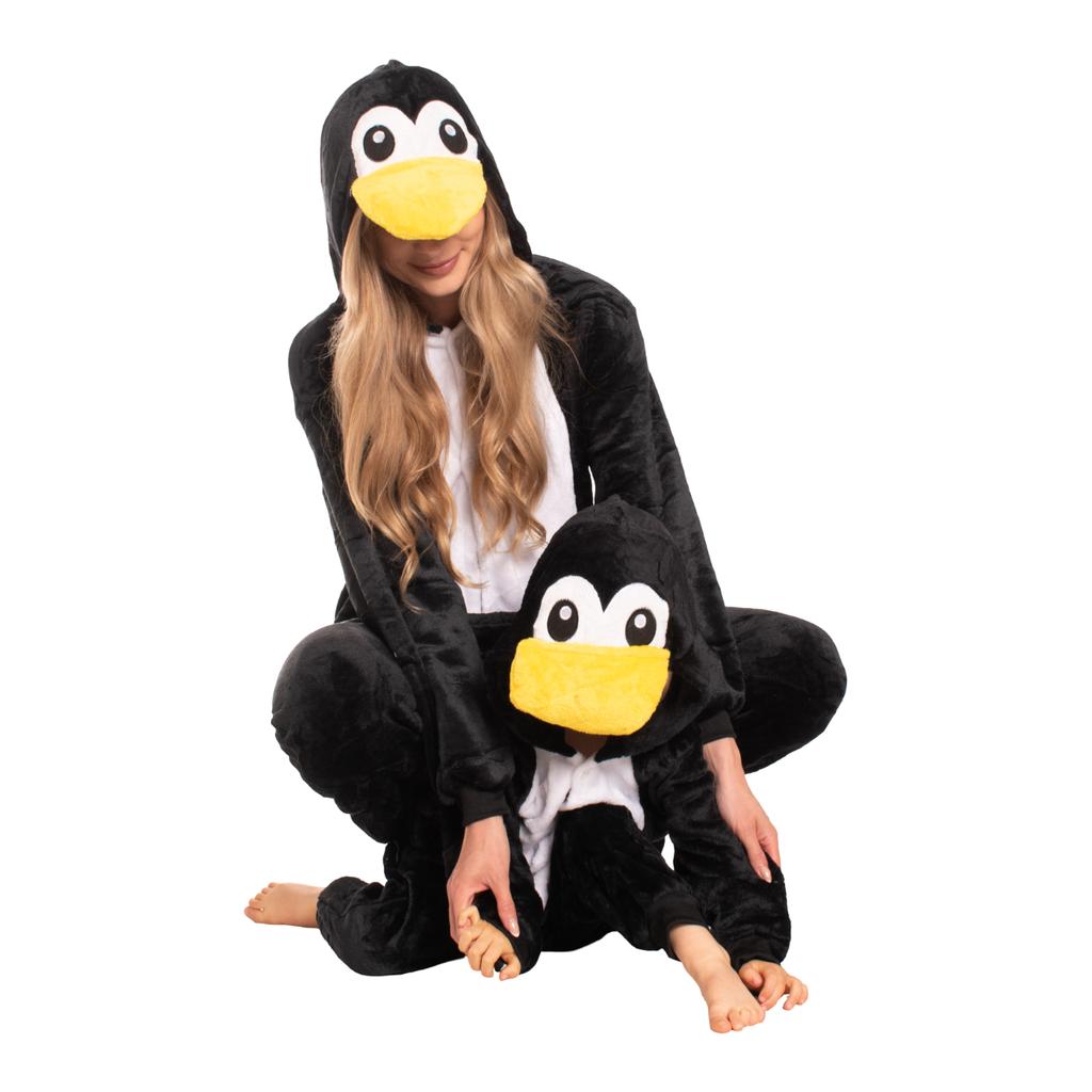 Piżama damska kombinezon kigurumi onesie kostium pingwin czarny 165-175 l