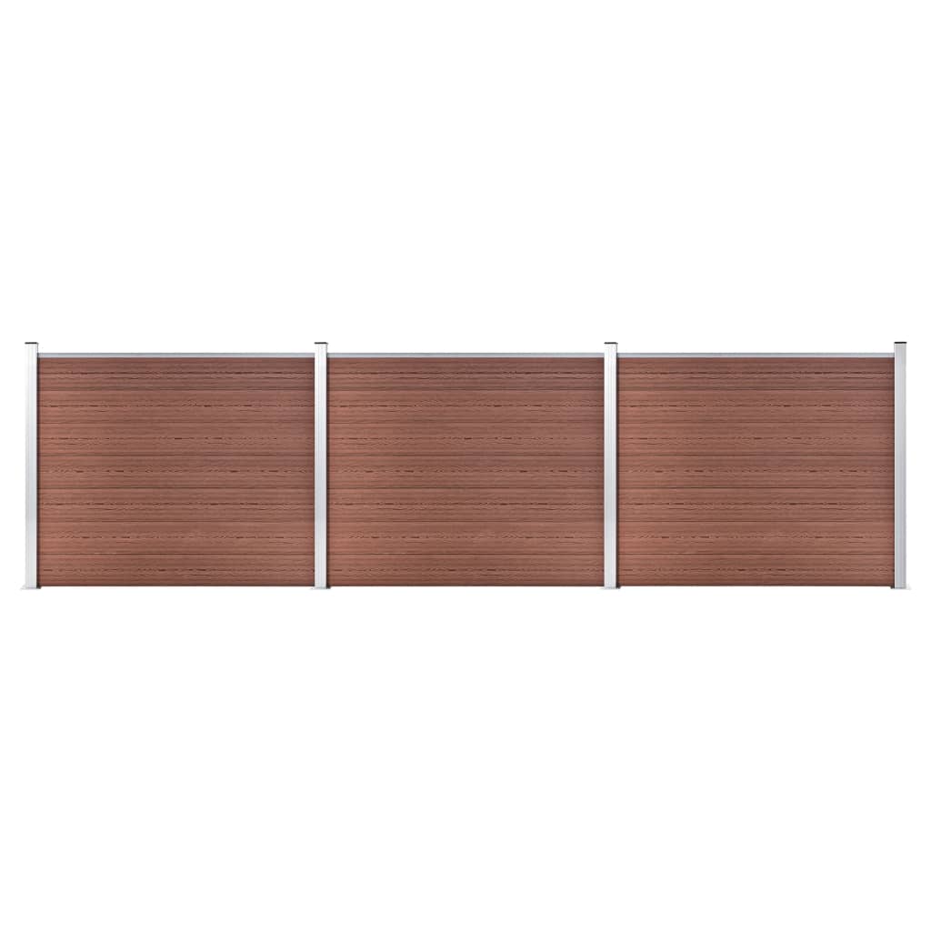 WPC Fence Panel Set 526 x 146 cm Brown