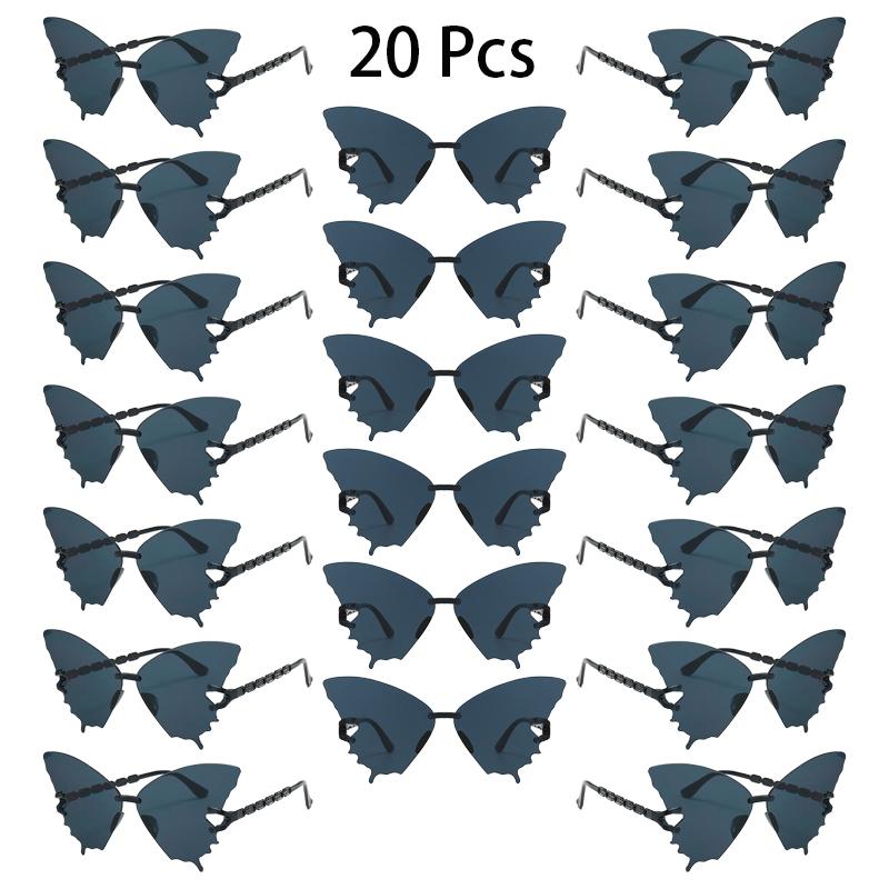 20 Pcs Rimless Butterfly Shaped Sunglasses Women  New In Fashion Multicolor Decor Sun Glasses Trendy Stylish Lady Shades