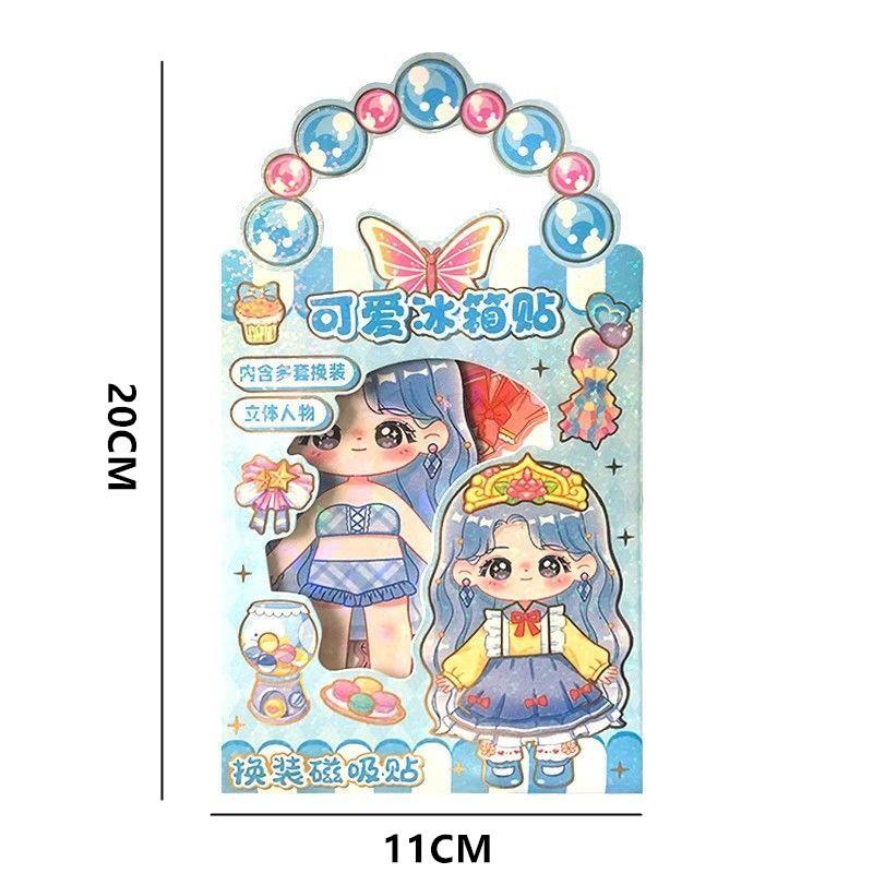 Cute Princess Dress-Up Magnetic Stickers for Kids Girl Imaginative Play DIY Materials Cartoon Refrigerator Magnet