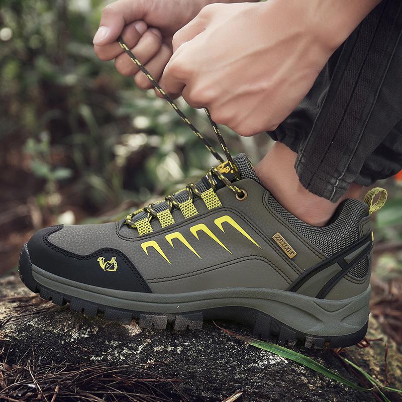 Men's Shoes plus Size Winter Outdoors Fleece-lined Warm Hiking Shoes Couple Men's Hiking Shoes
