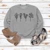 Womens Fall Winter 4 Floral Print Casual Long Sleeve Hoodie
