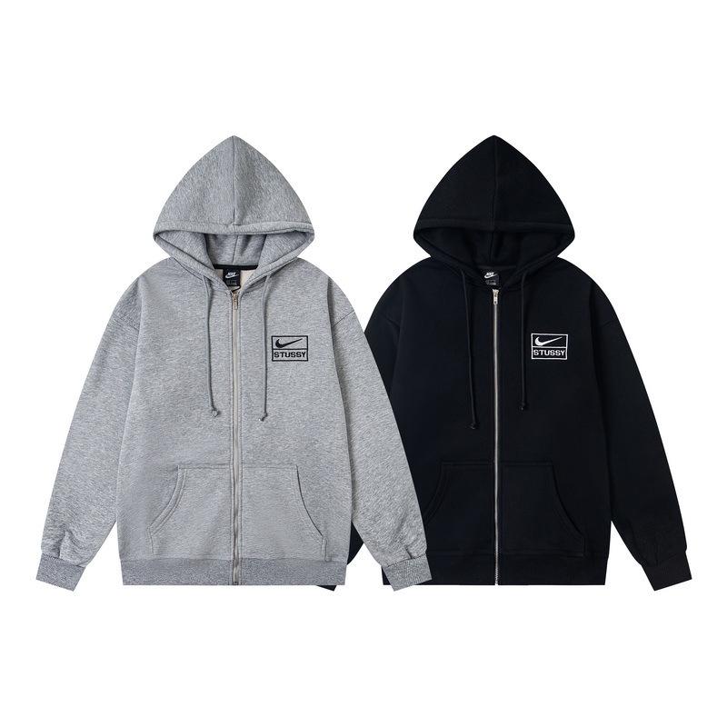 SS25BACK Retro Φούτερ με Φερμουάρ High Street: Εφαρμογή Νέο Καπέλο με Κεντημένο Λογότυπο Γράμματος