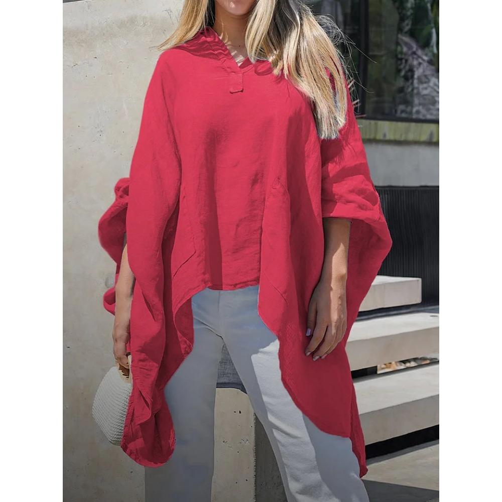 

Женская повседневная и модная футболка-пуловер с круглым вырезом и рукавом средней длины 5XL красный