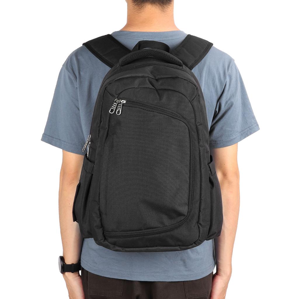 Large Capacity Nappy Bag MultiFunctional Oxford Cloth Milk Bottle Travel Diaper Backpack(Black )