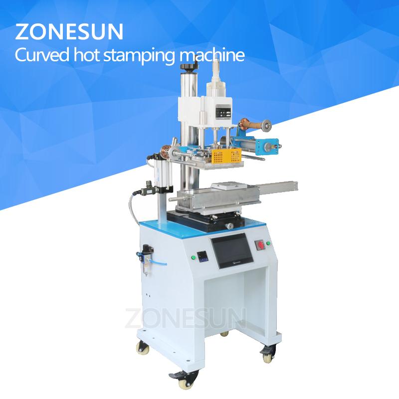 ZONESUN ZY-819R 150*230mm Round Cosmetic Bottle Leather LOGO Paper Customized Hot Foil Stamping Machine Heat Press Machine