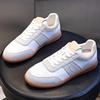 Genuine leather women's shoes 2025 new German training shoes autumn women's casual single shoes flat Forrest Gump shoes children's white shoes