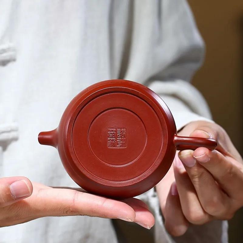 Tetera China de Arcilla Púrpura Yixing de 160ml Famosa Tetera Dahongpao de Mineral Crudo Hecha a Mano Tetera Infusora de Té Hermosa Juego de Té Zisha