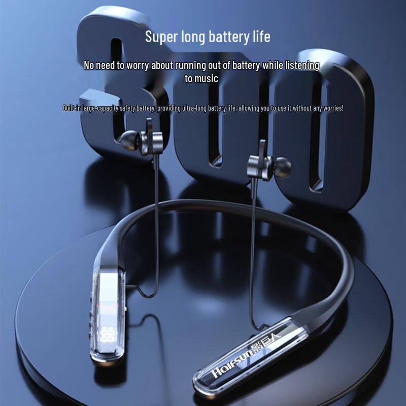 Shadow Giant Bluetooth Neckband Headset with Crystal Display and Extended Battery for Unisex Sports and Gaming