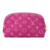 LOUIS VUITTON Monogram Denim Fabric Makeup Bag Small Women's Fuchsia M28050