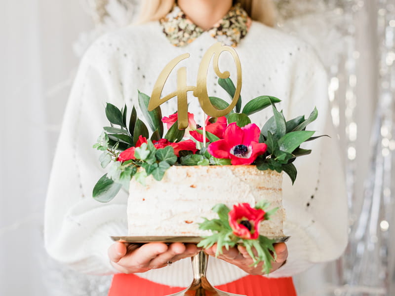 Partydeco Topper Per Torta 40 Zloty 20 5Cm