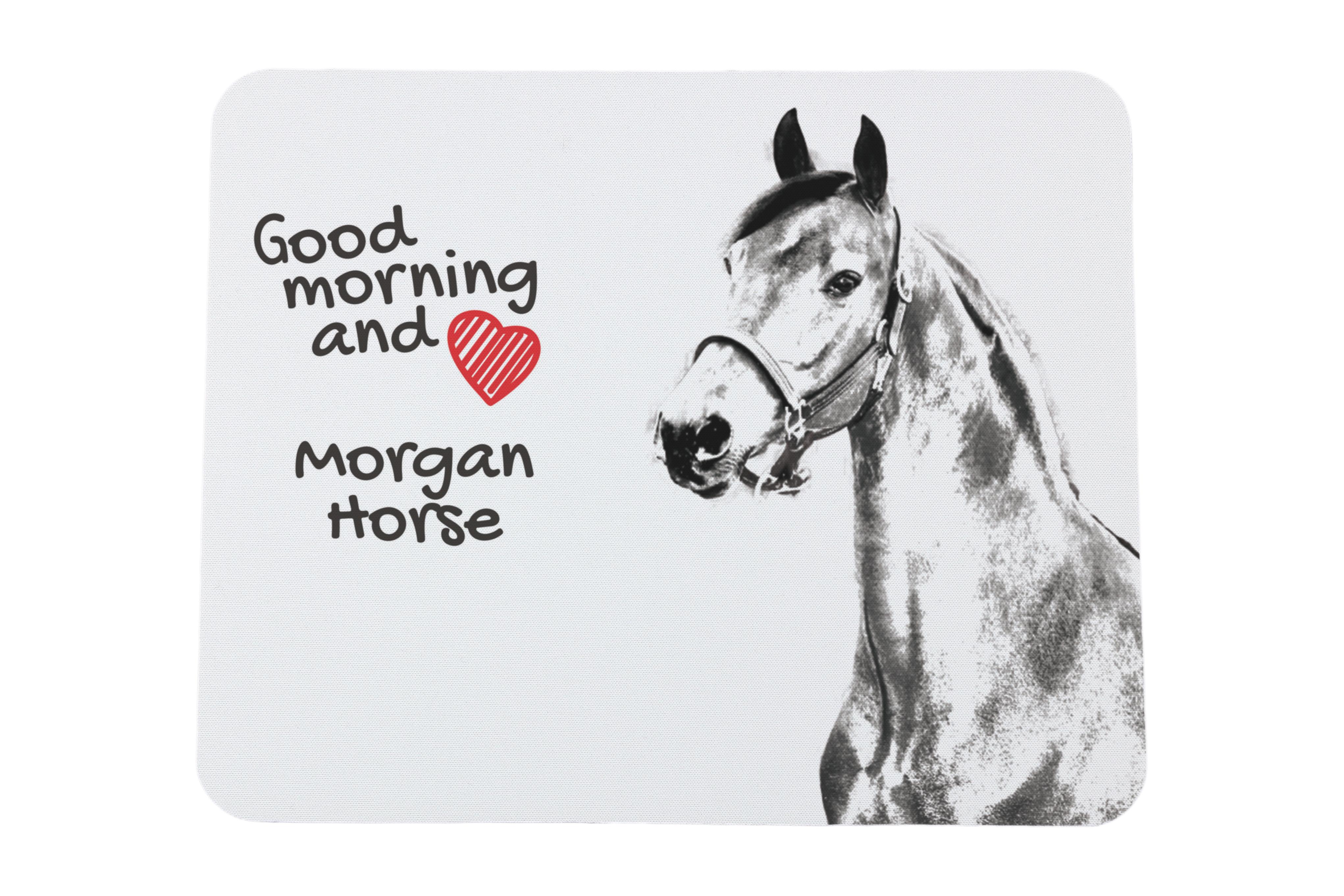

Morgan Horse - килимок для миші з принтом, персональний килимок з конем, унікальний гаджет для офісного працівника від бренду Art-Dog білий
