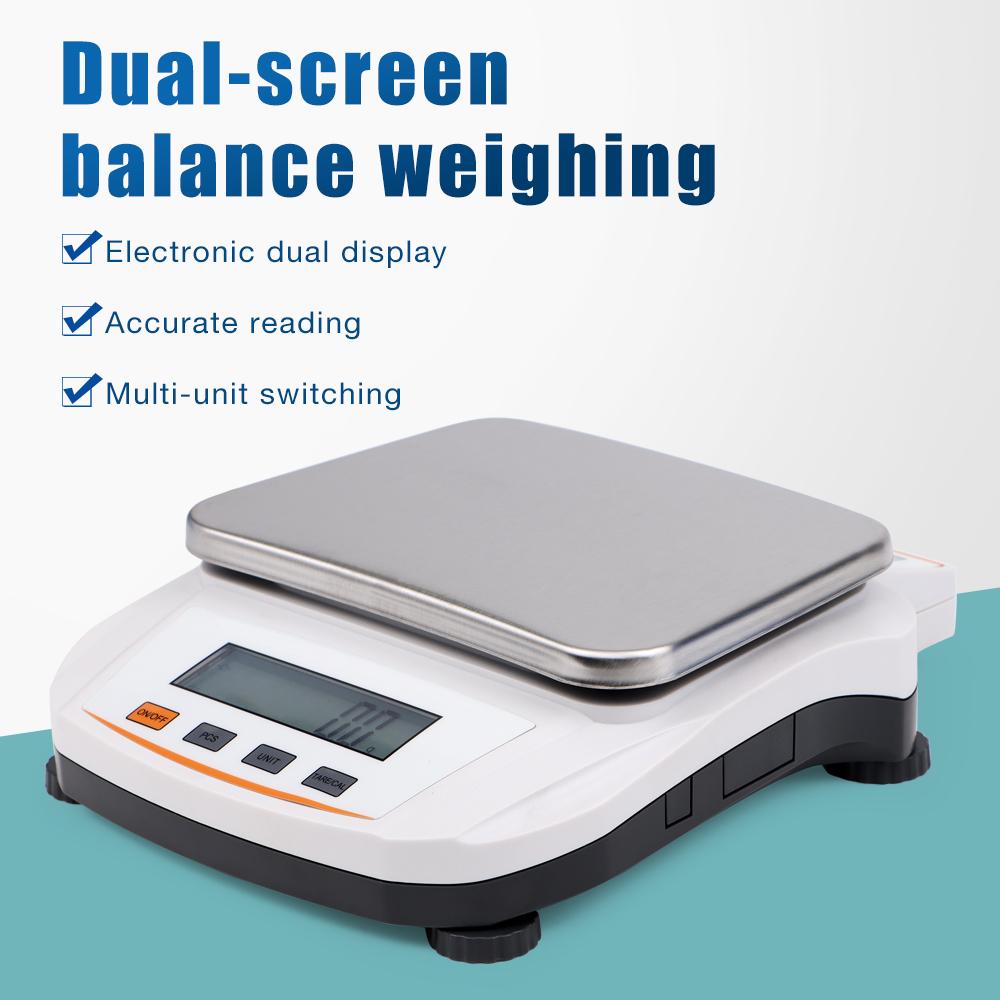 1KG/3KG/5KG Electronic Balance Scale 0.1G High Precision Balance Dual Display Weighing Scale Analytical Balance for Laboratory