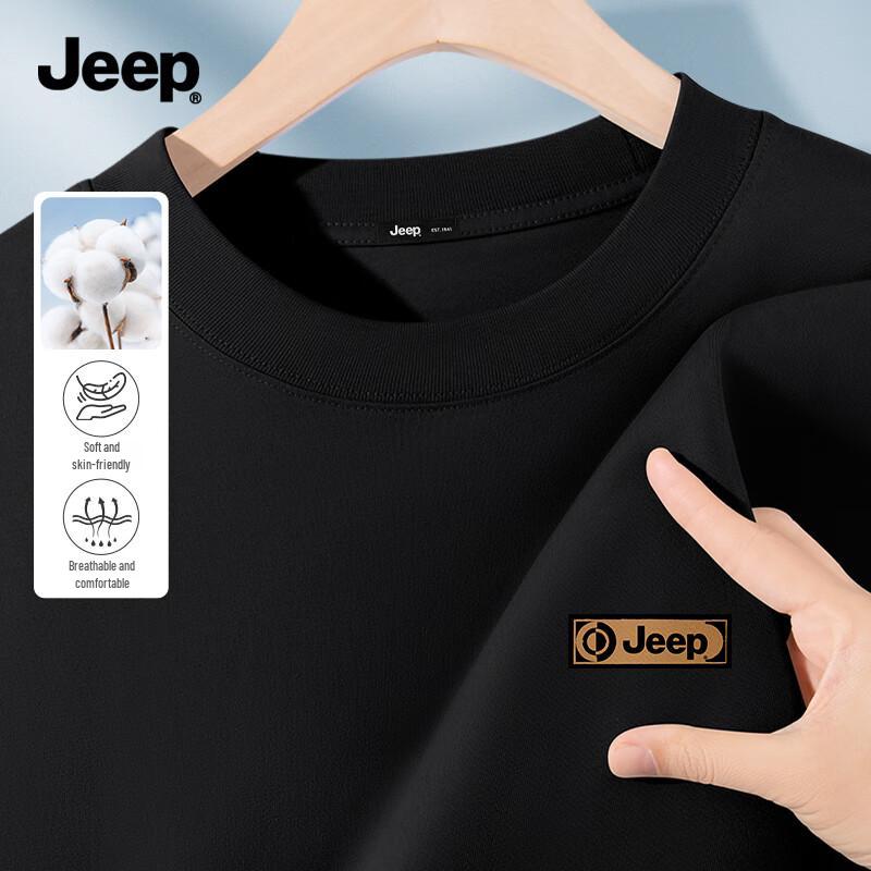 JEEP Men s Pure Cotton Short Sleeve T-Shirt L