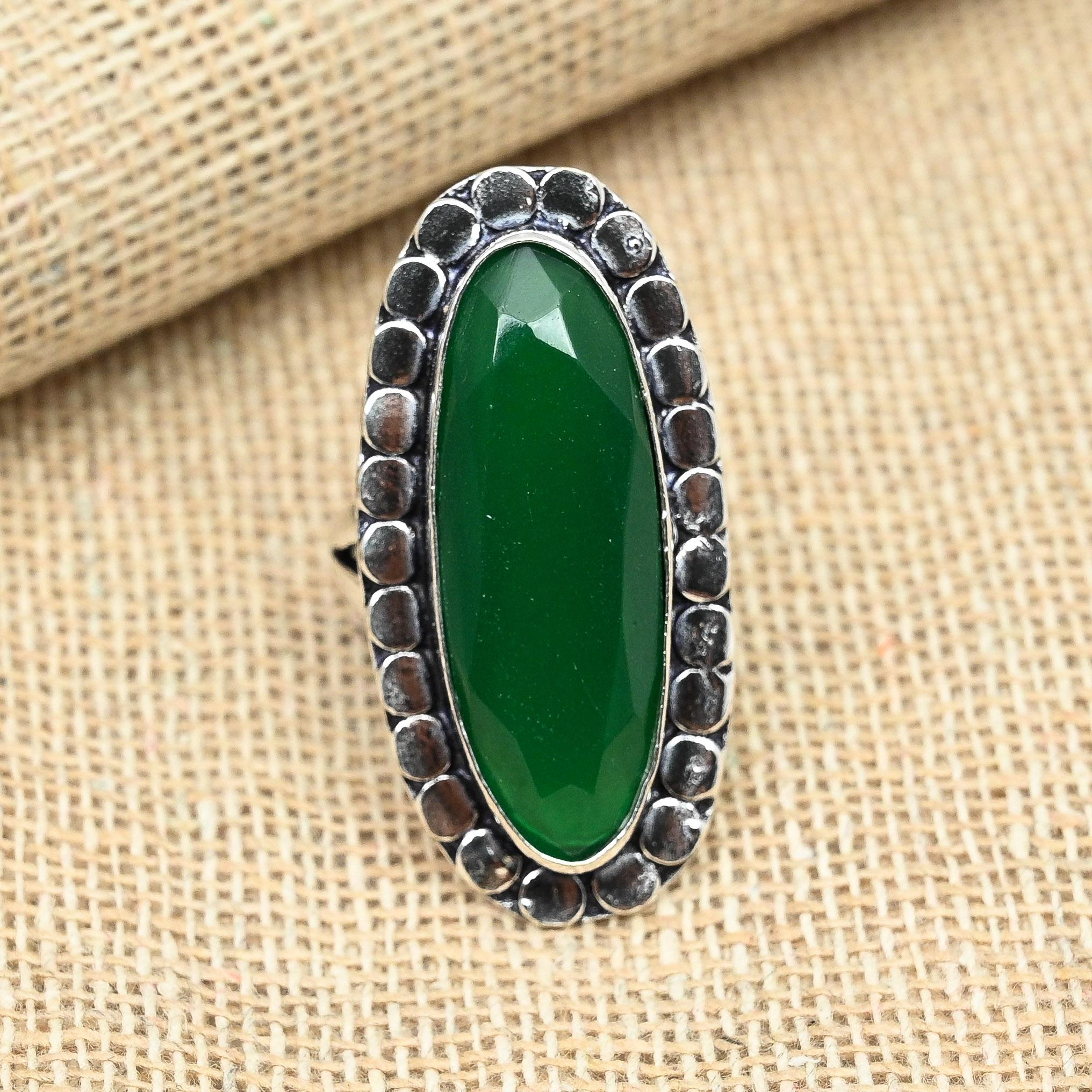 

Созданный в лаборатории изумрудный драгоценный камень ручной работы из стерлингового серебра 925 пробы красивое кольцо 10 зелёный