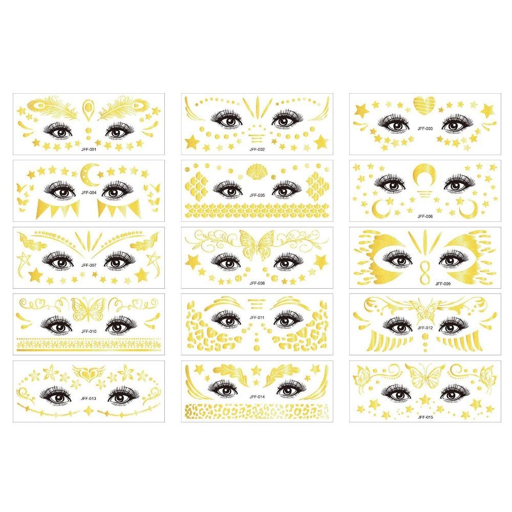 Waterproof Makeup Face Tattoo Glitter Stickers Freckle Sparkles Tattoo Festival Accessories