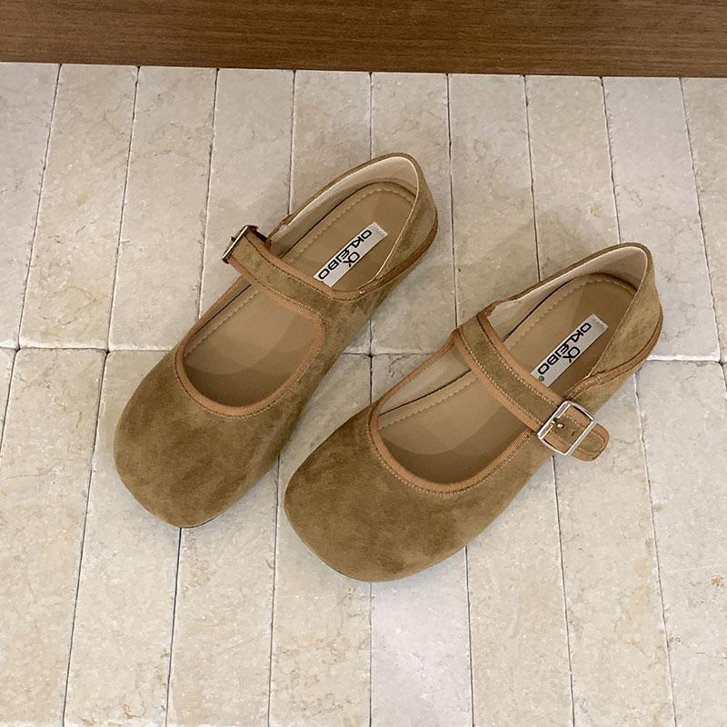 Fashion Fashion Buckle Strap Ladies Mary Janes Flats Shoes Soft Female Shallow Footwear Round Toe Women Flats With Shoes
