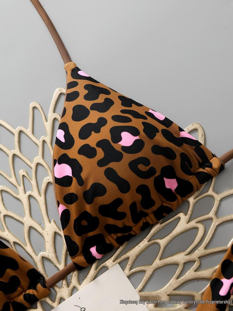 Leopard Print Sexy Two-Piece Bikini Set for Women