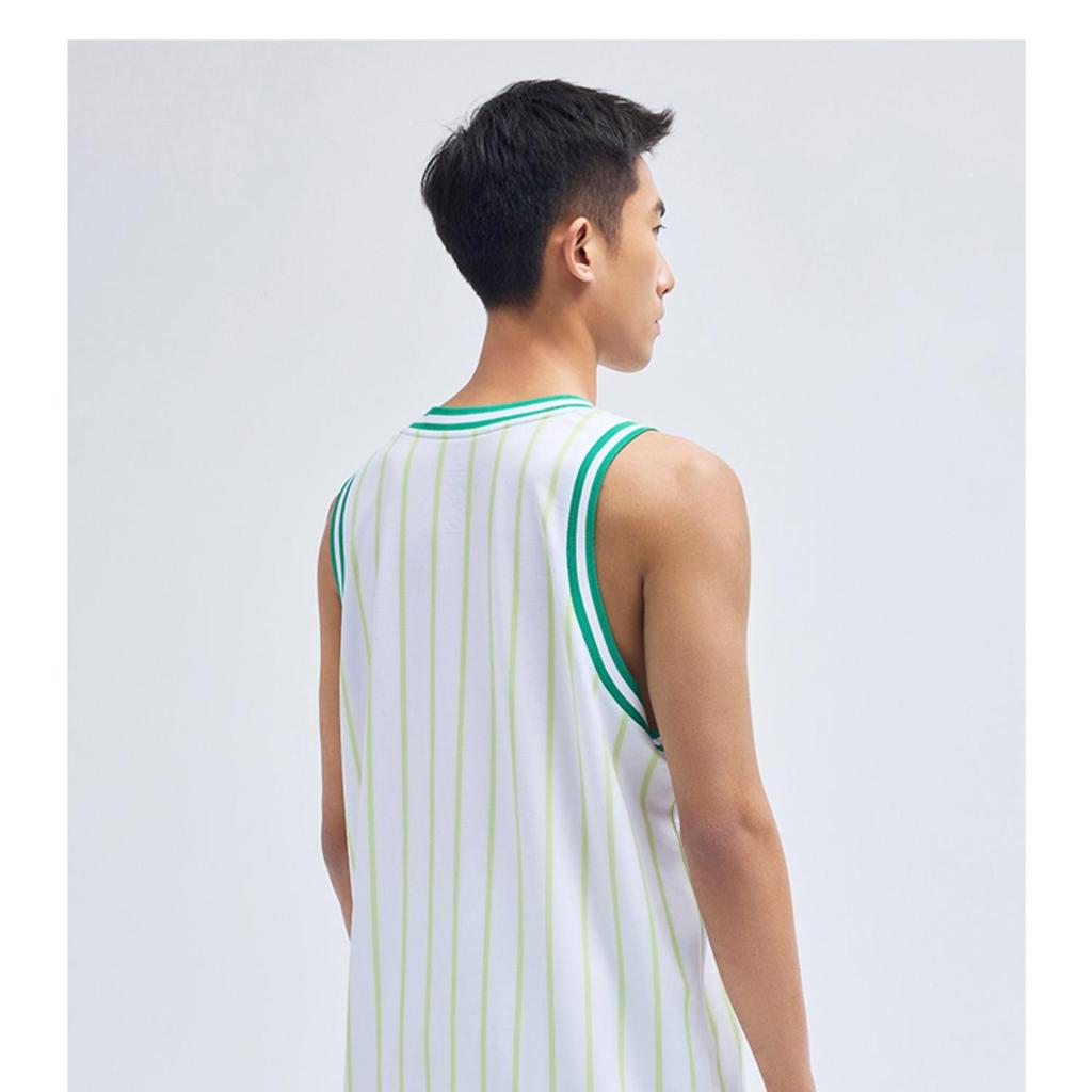 Anta Lightweight Series Logo Letter Pattern Striped Tank Top And Shorts Basketball Suit Men Sportswear White 152321205-1