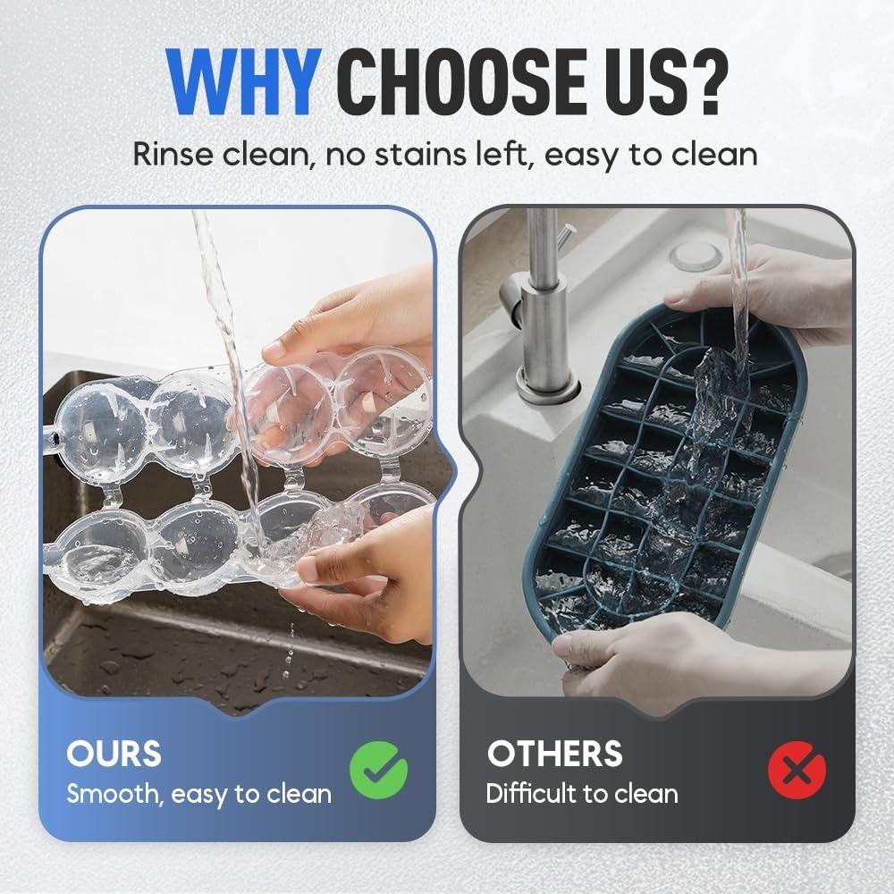 Summer 4 Hole Ice Ball Maker Mold Clear Round Ice Cube Mold Quick Demolding Ice Box for Bar Party